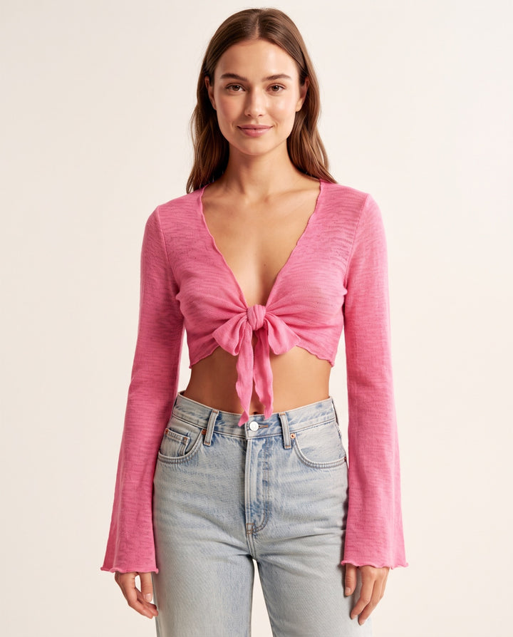 Lightweight Gauze Knit Cardigan in Multi - NOÉLLA
