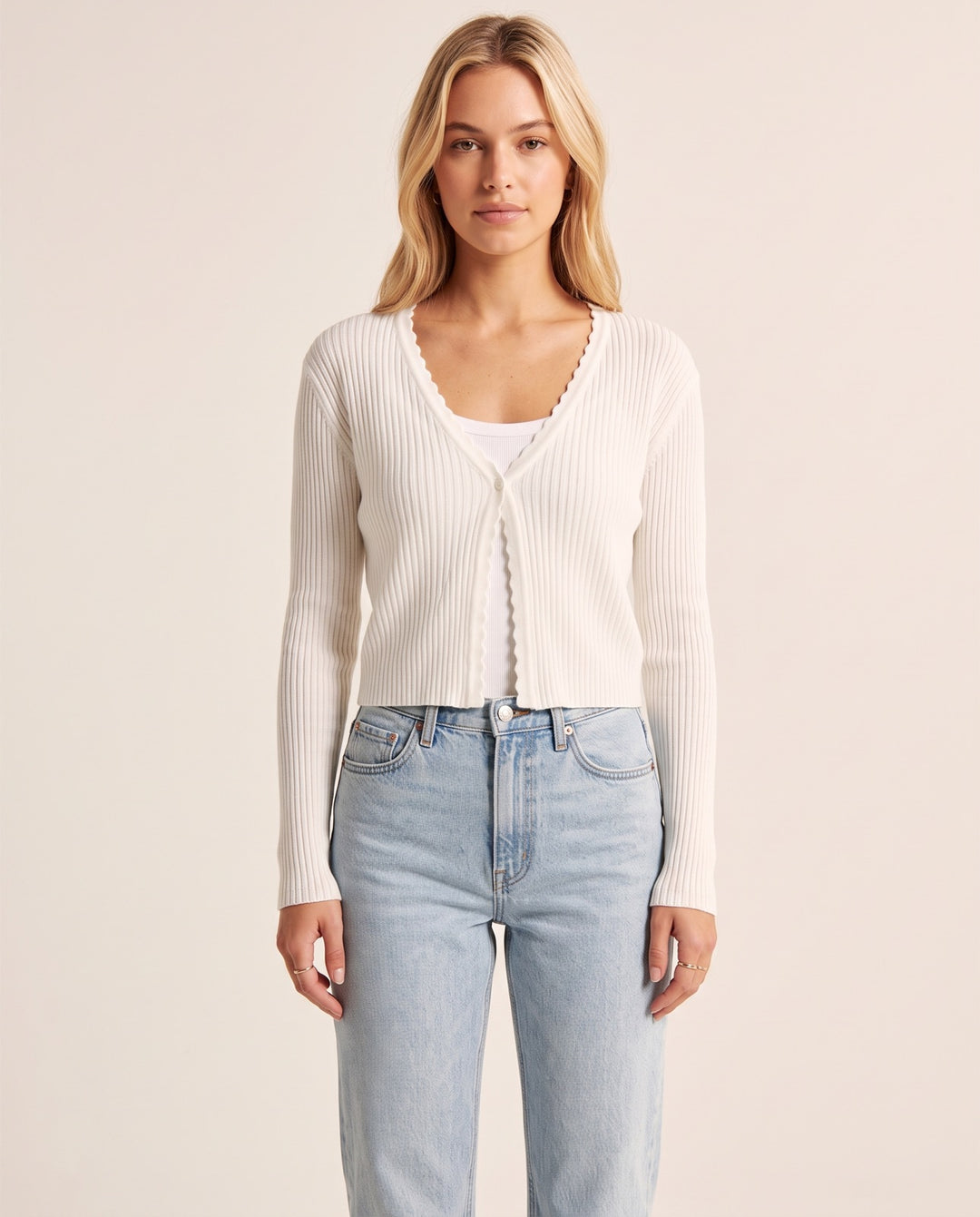 V-Neck Knit Cardigan