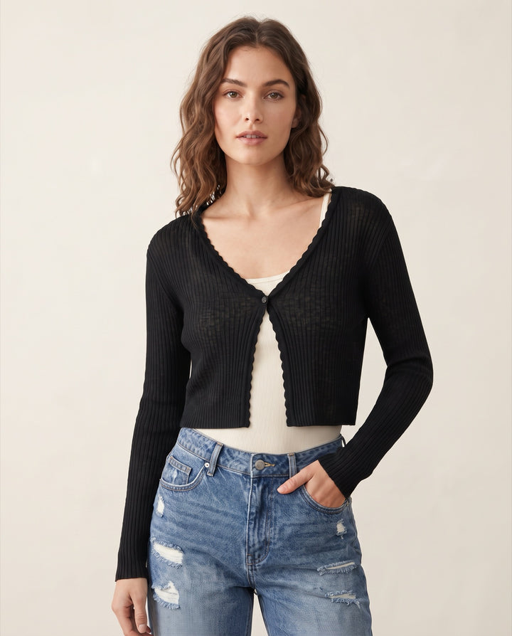 V-Neck Knit Cardigan