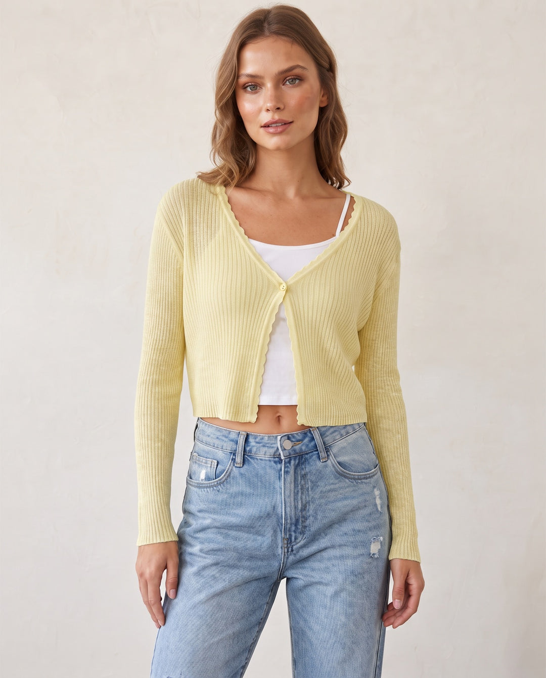 V-Neck Knit Cardigan