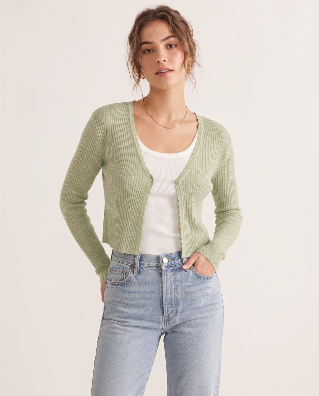V-Neck Knit Cardigan