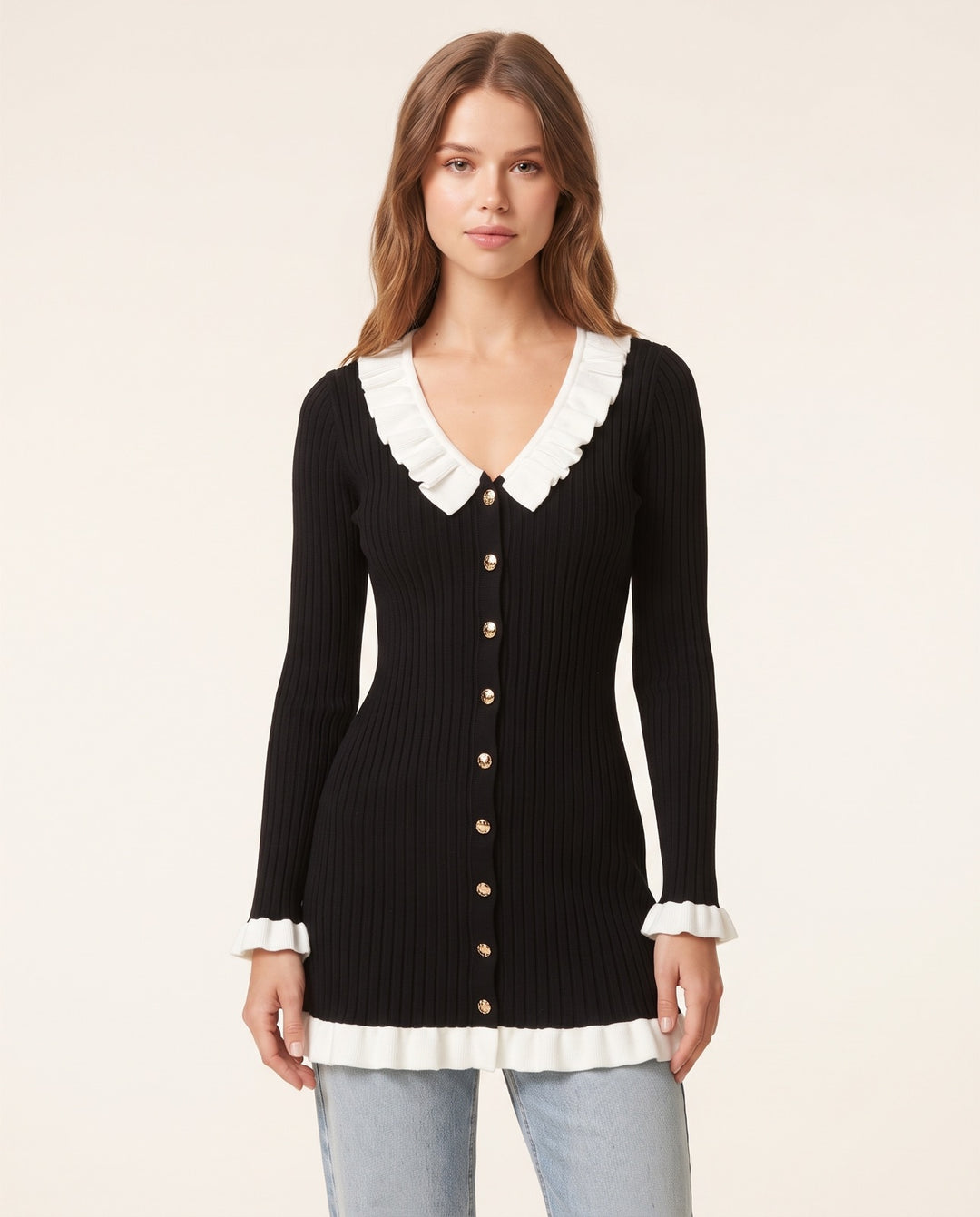 Ruffled Sweater Dress