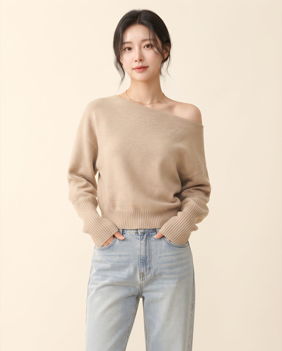 Off-Shoulder Batwing Sweater