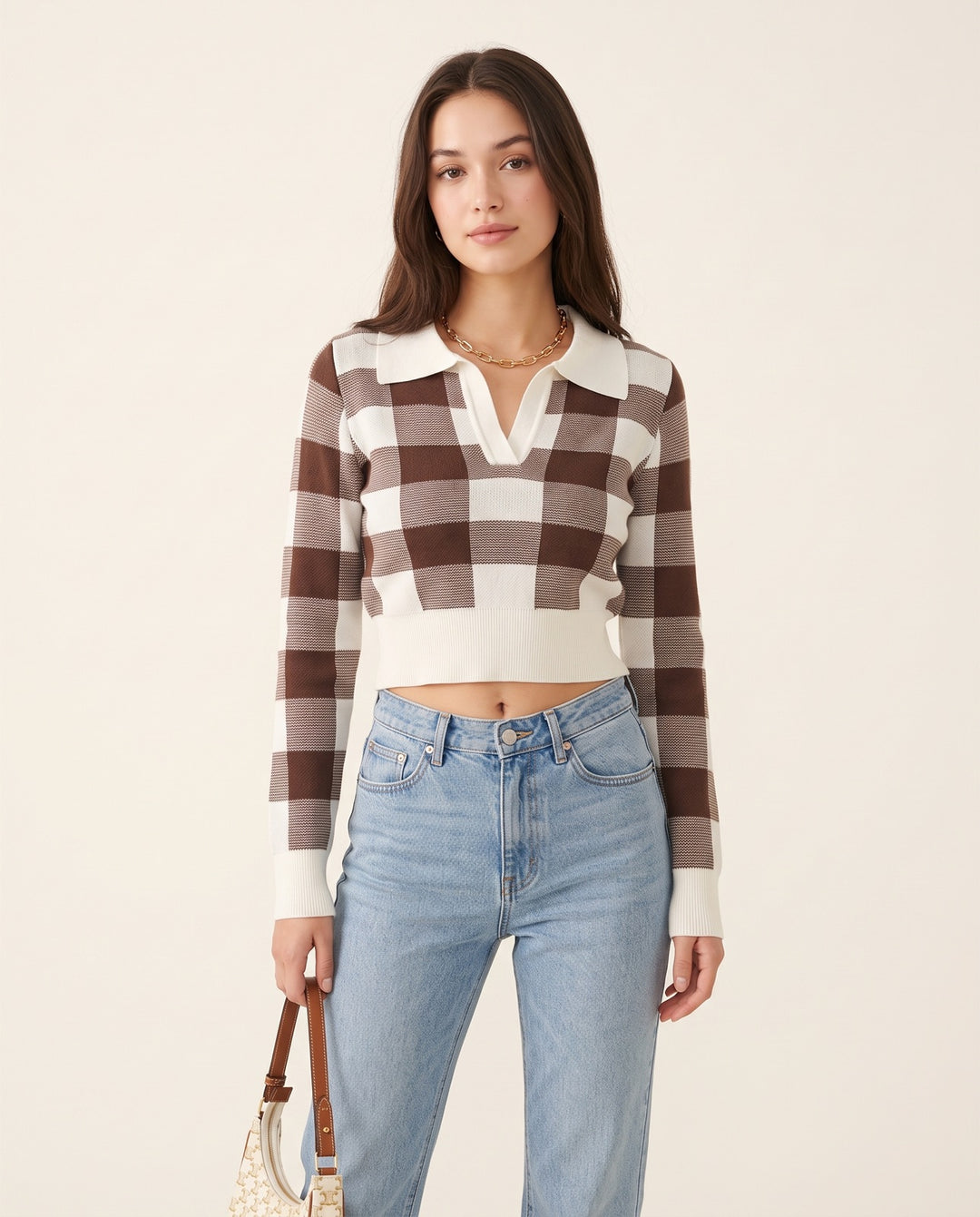 Plaid Cropped Pullover
