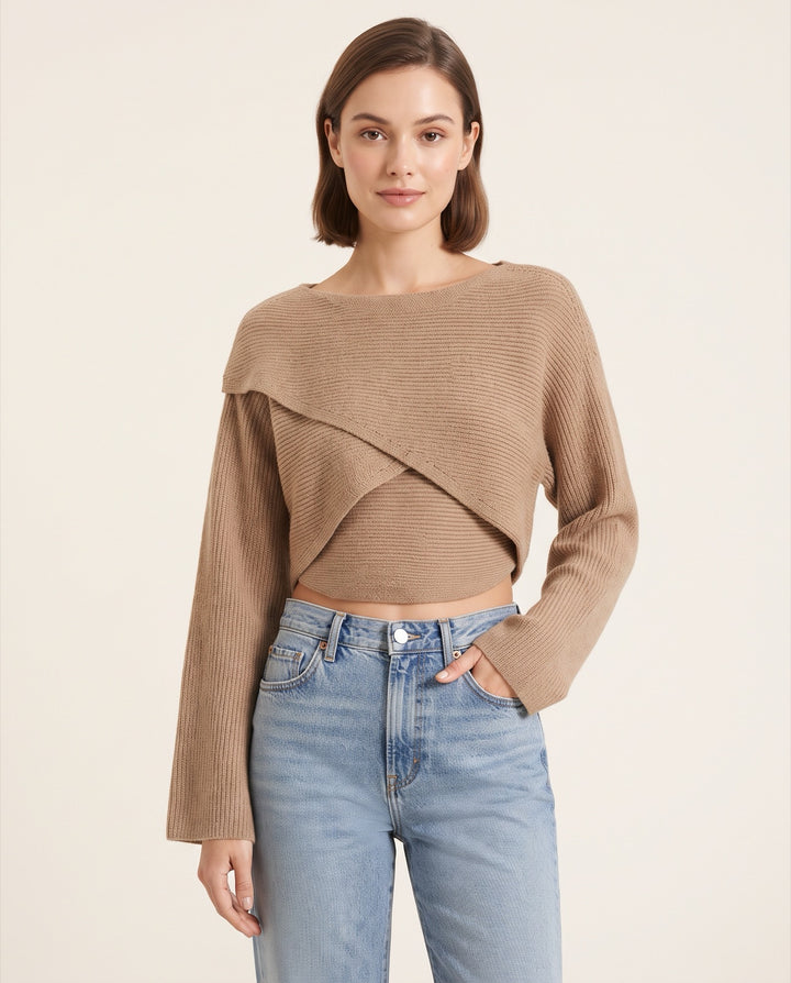 Crossover Crop Pullover