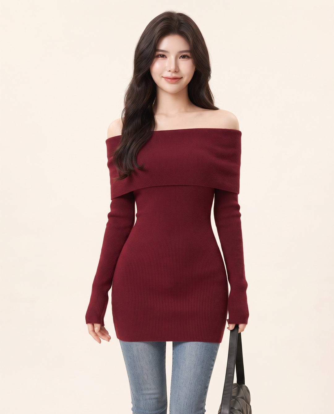Off-Shoulder Sweater Dress