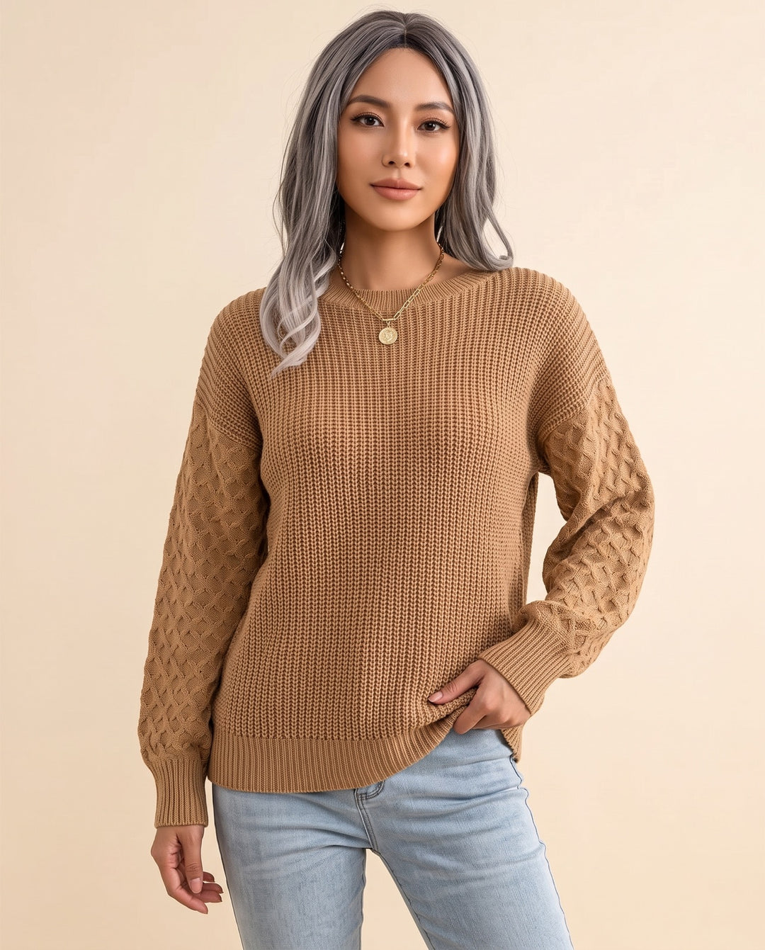Lantern-Sleeve Pullover