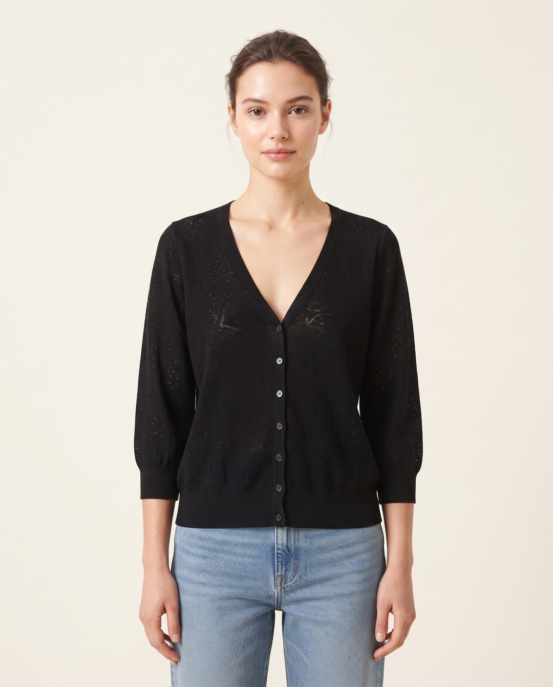 Cropped Knit Cardigan