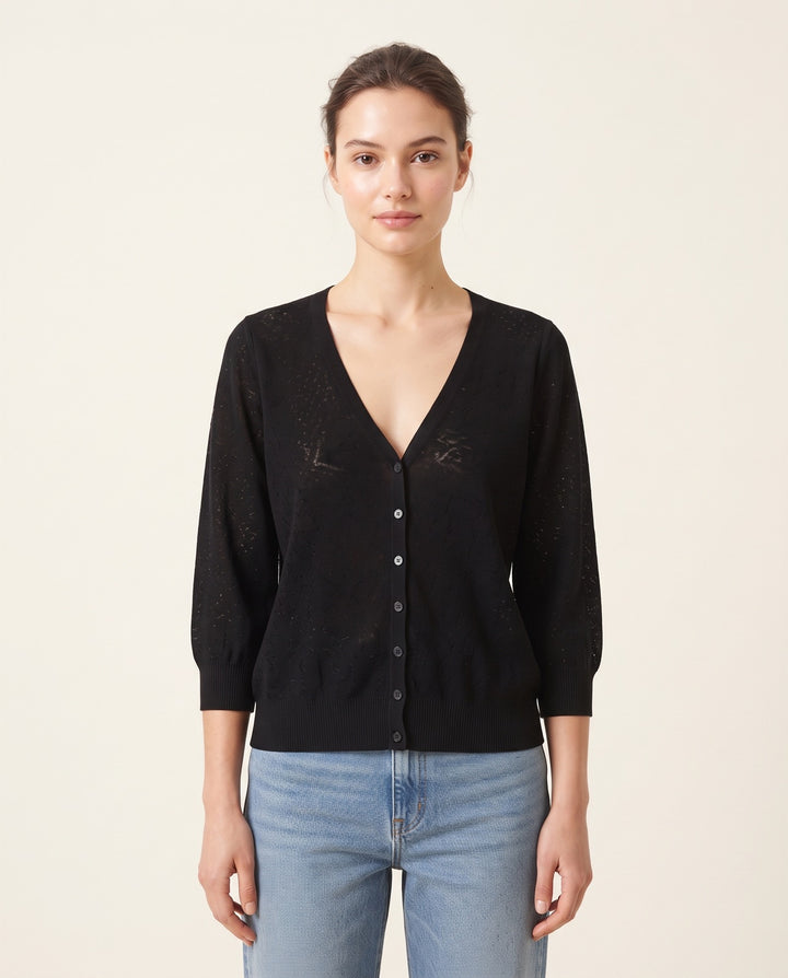 Cropped Knit Cardigan