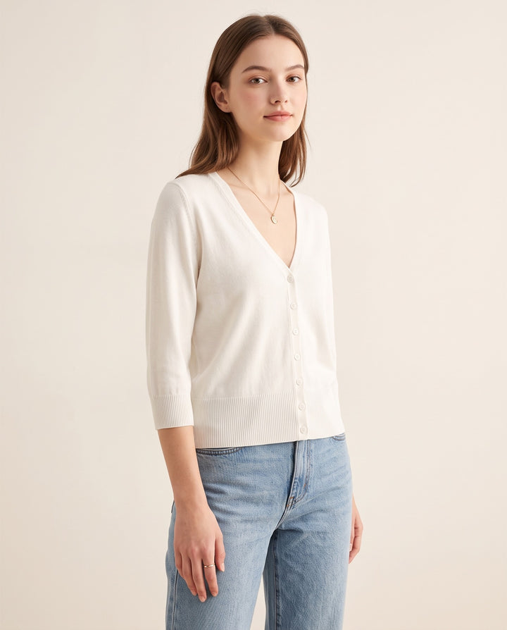 Cropped Knit Cardigan