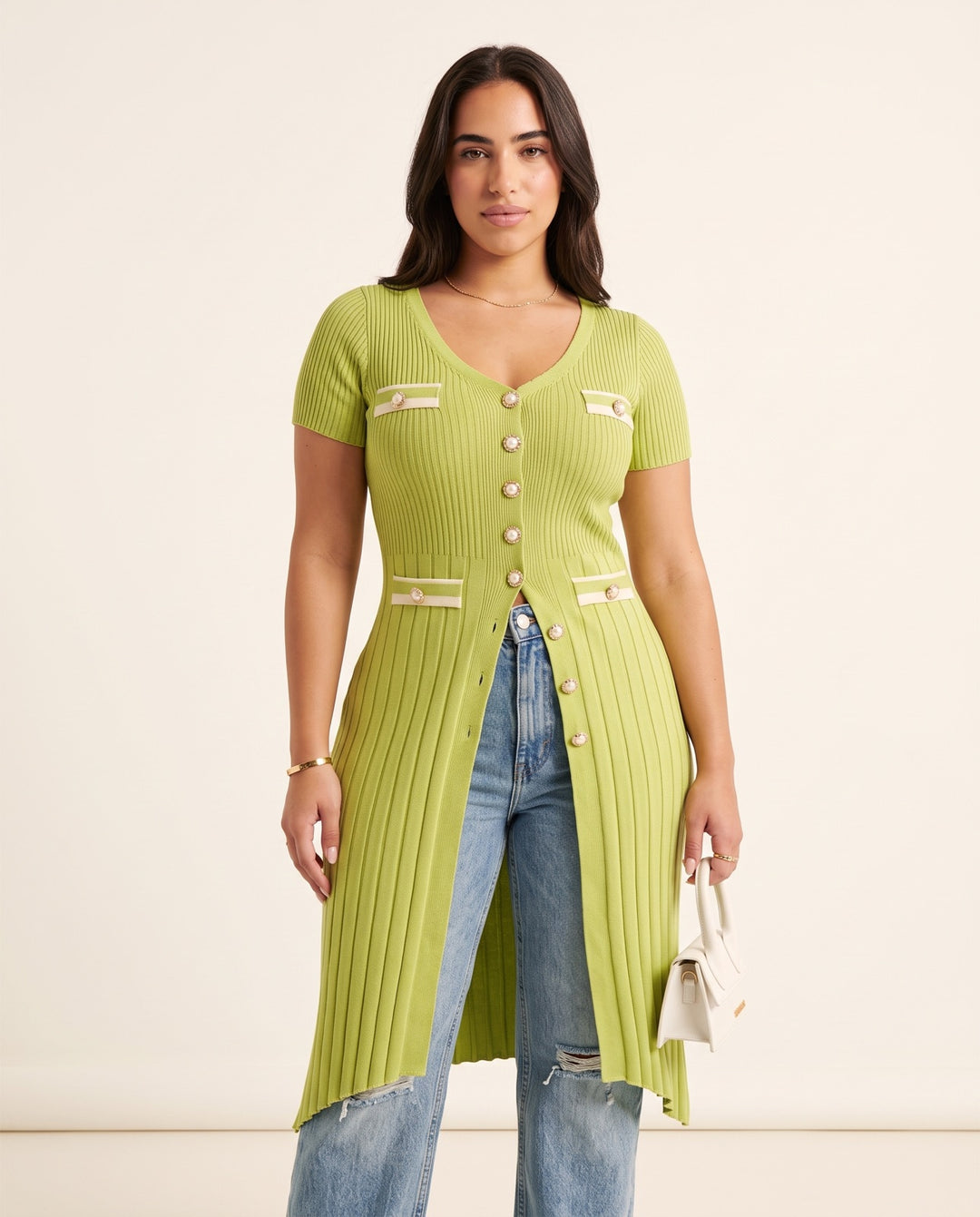 V-Neck Knit Maxi Dress