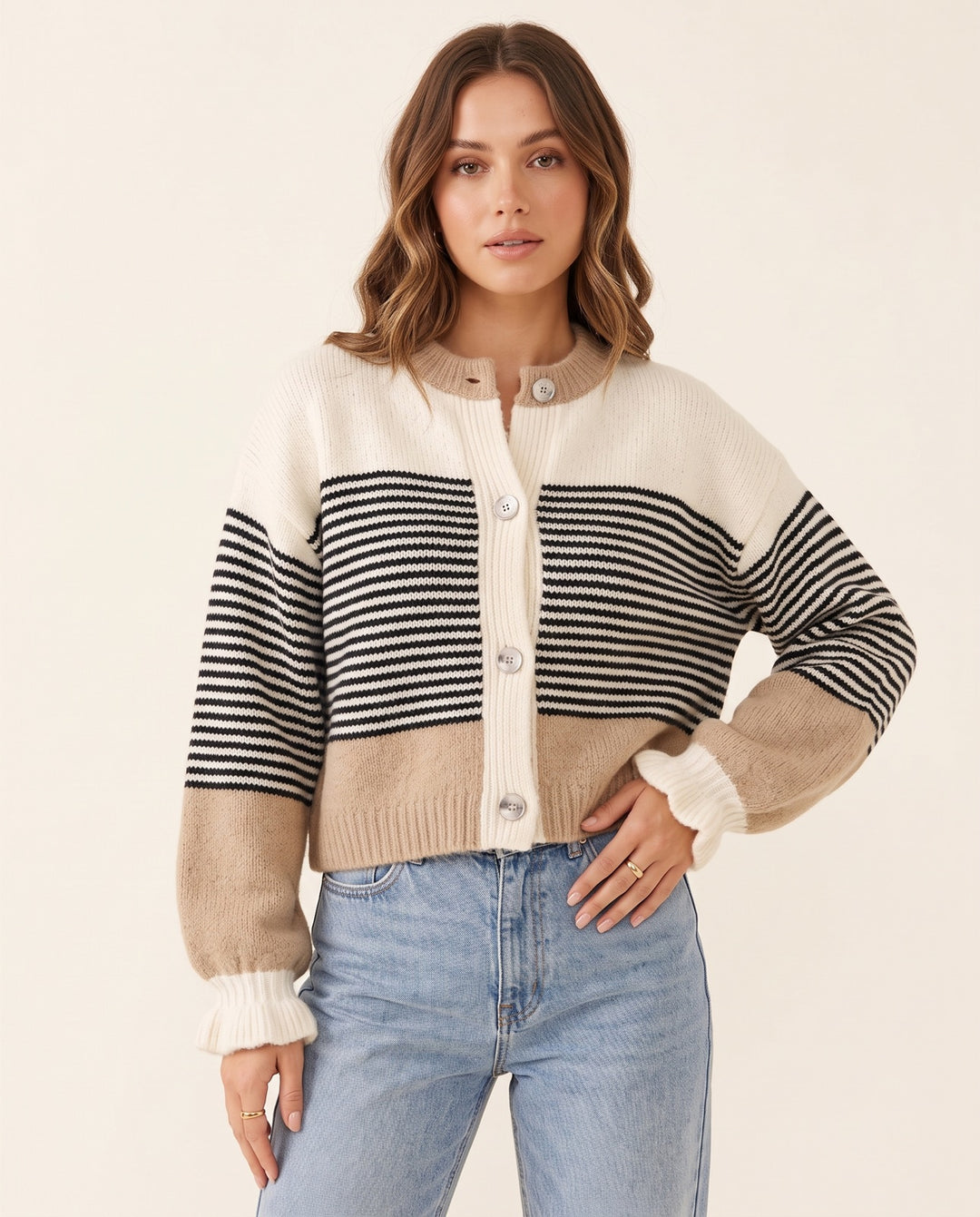 Ruffle-Trim Cardigan
