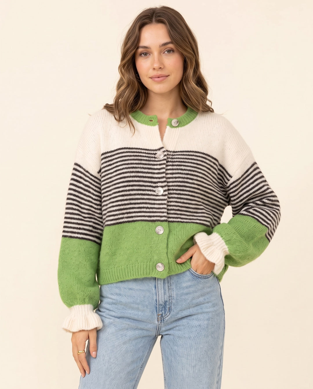 Ruffle-Trim Cardigan