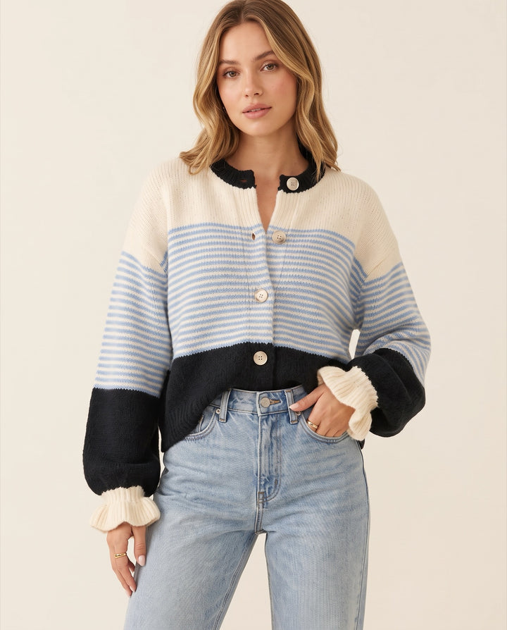 Ruffle-Trim Cardigan