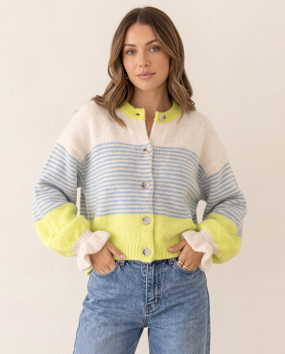 Ruffle-Trim Cardigan