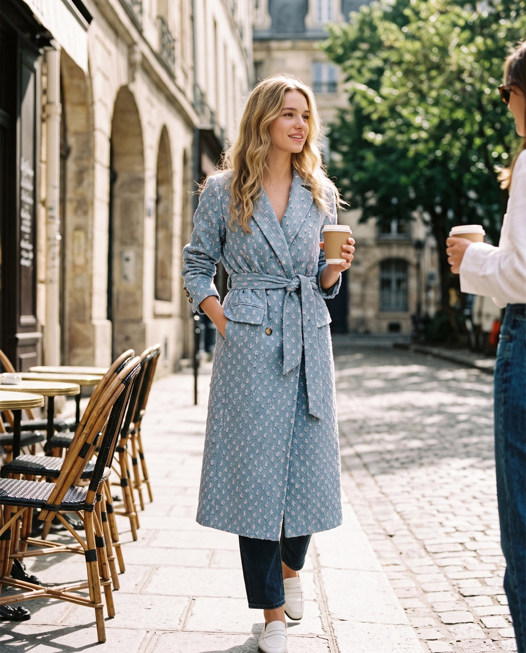 Belted Tweed Overcoat
