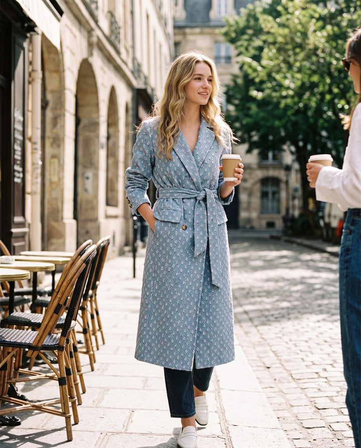 Belted Tweed Overcoat