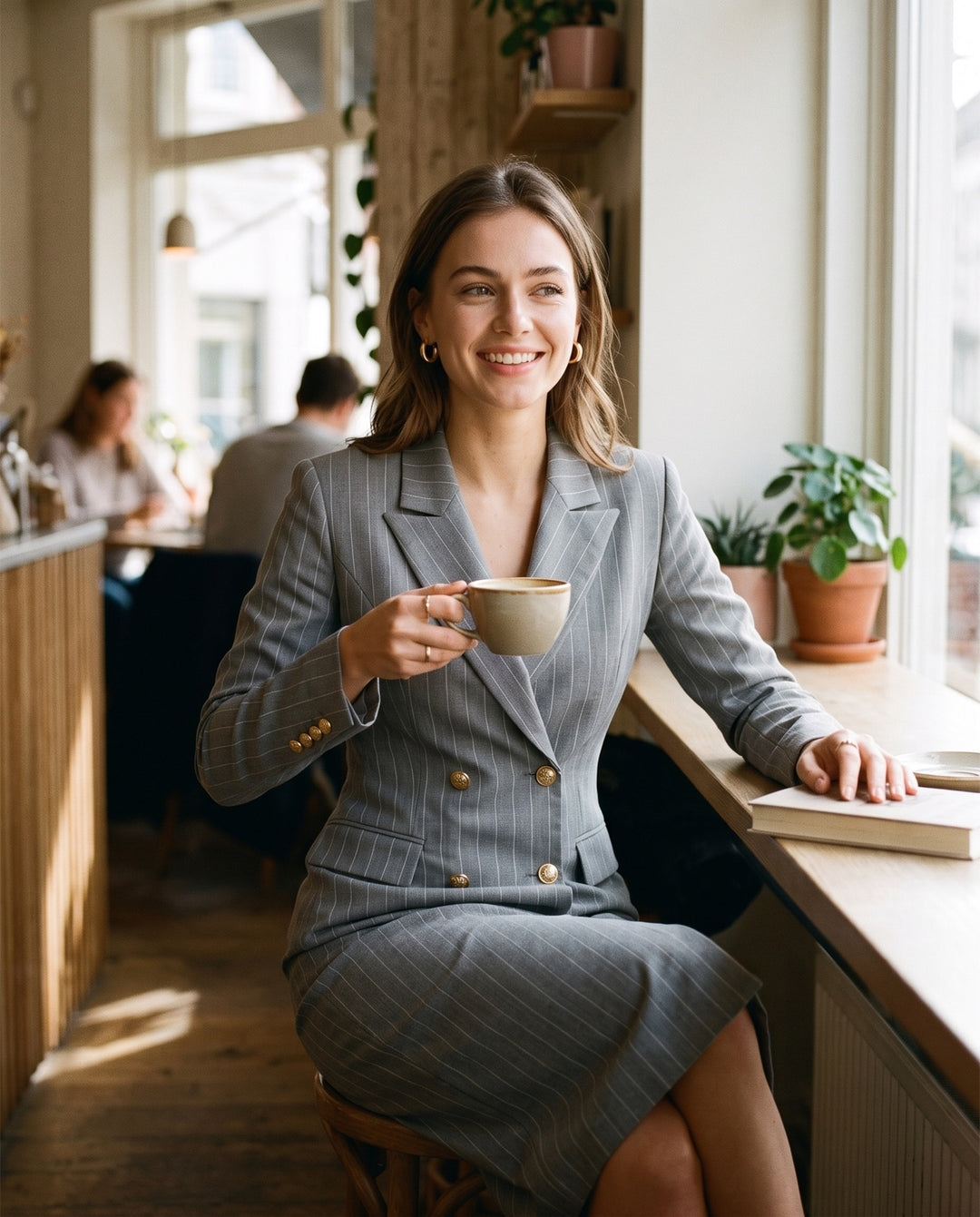Pinstripe Blazer Dress