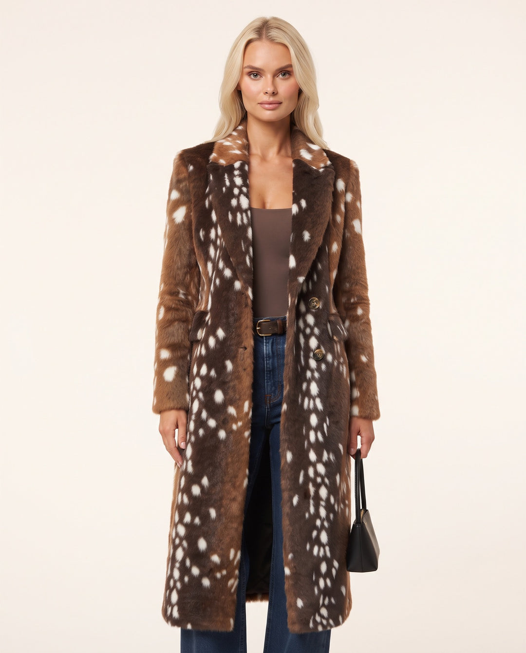 Spotted Faux-Fur Coat