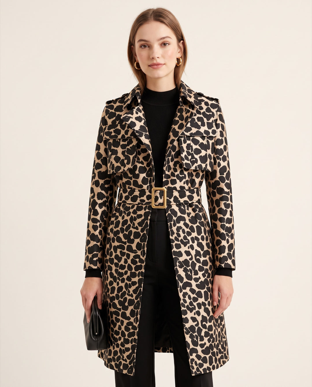 Leopard Jacquard Trench