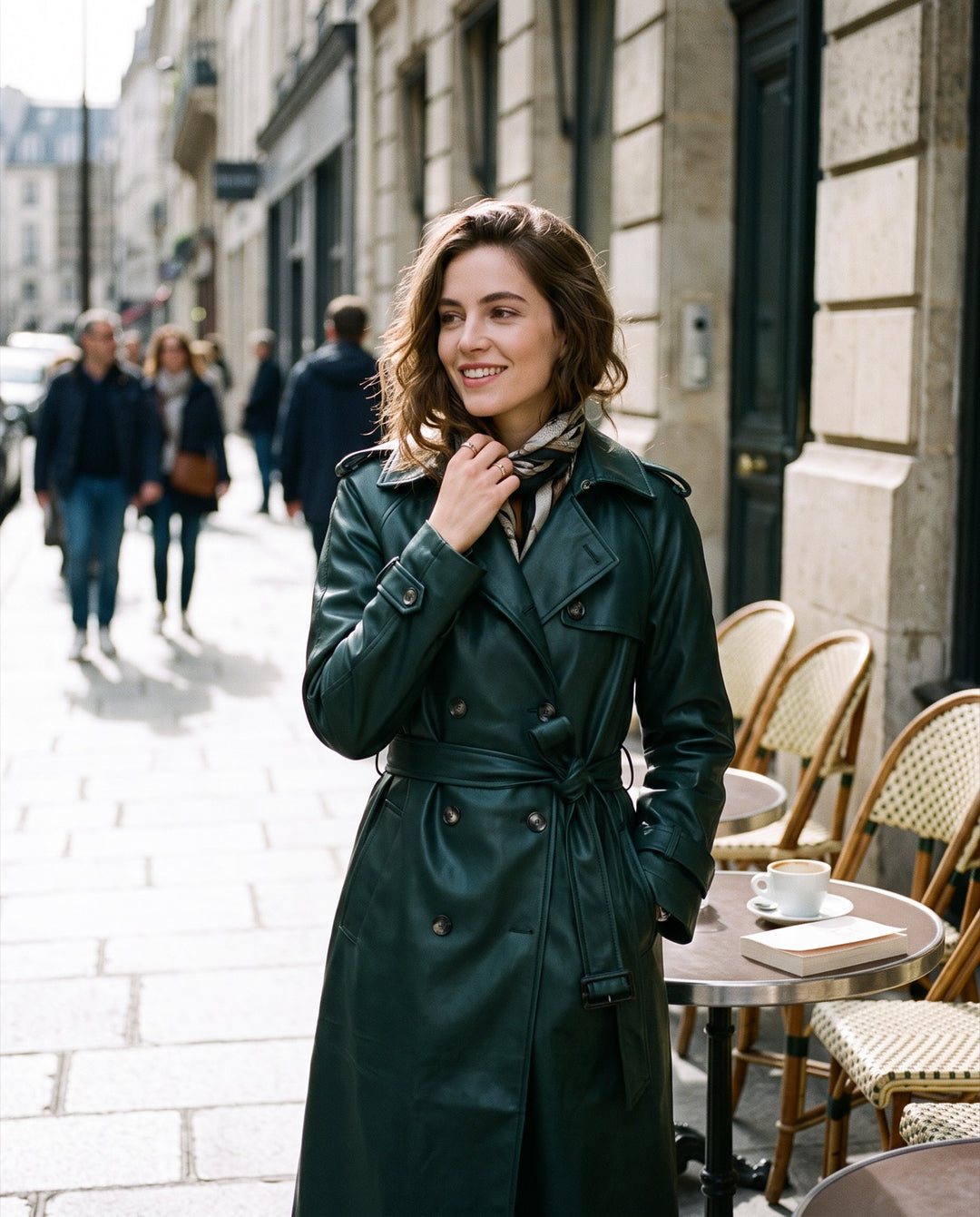 Belted Leather Trench