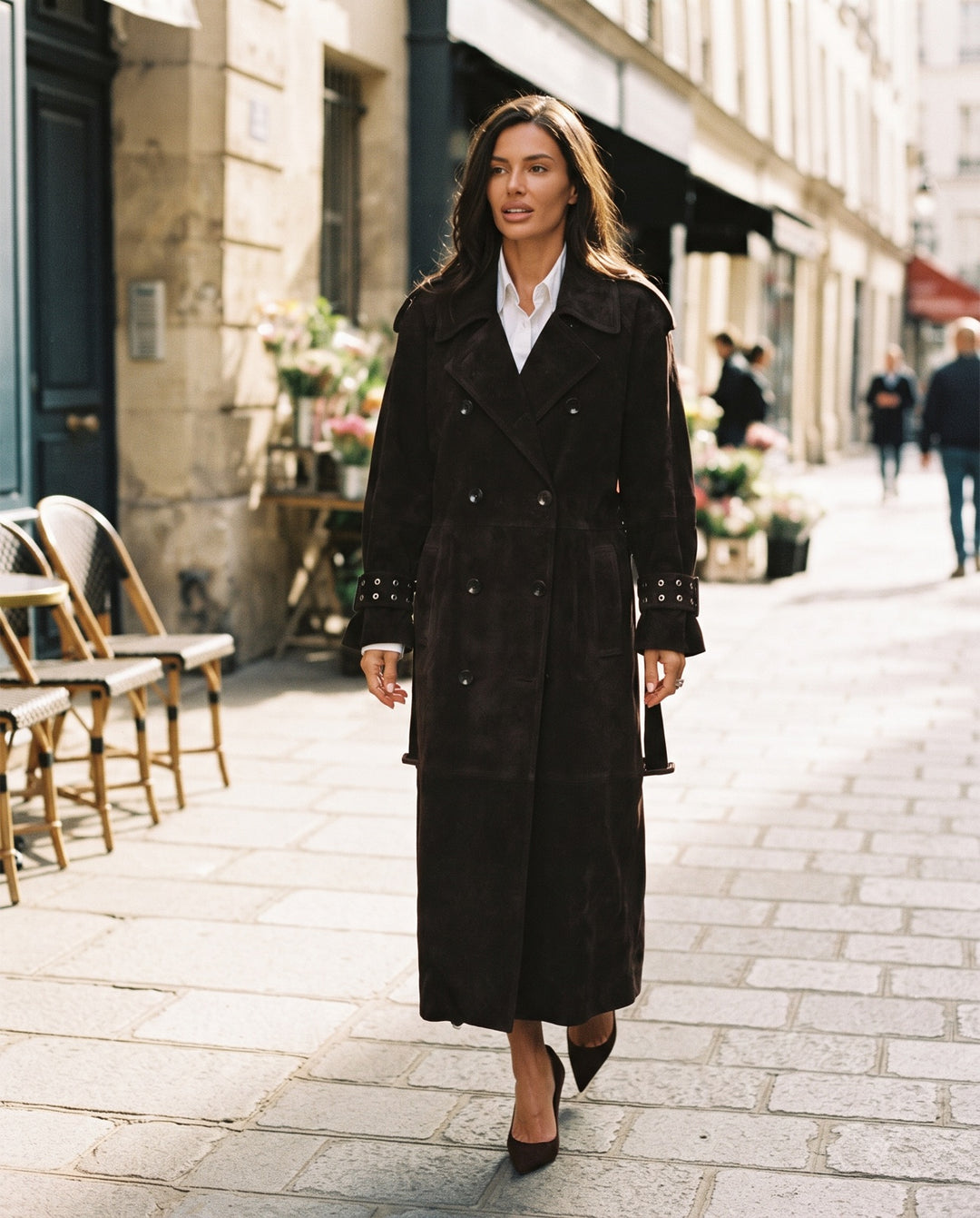 Belted Suede Trench
