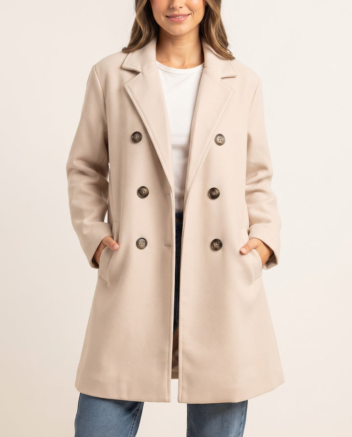 Double-Breasted Lapel Coat