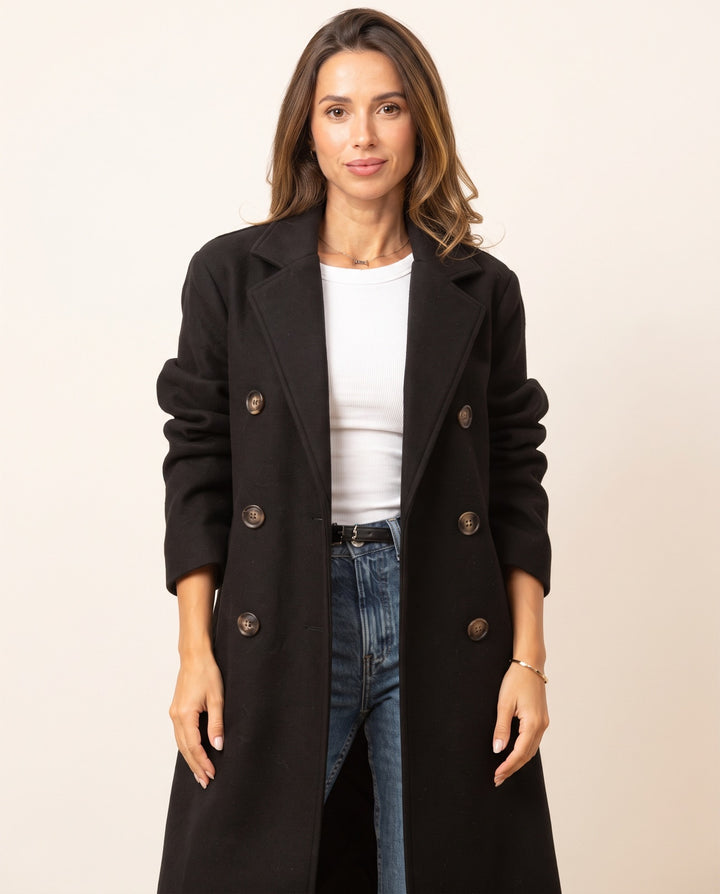 Double-Breasted Lapel Coat