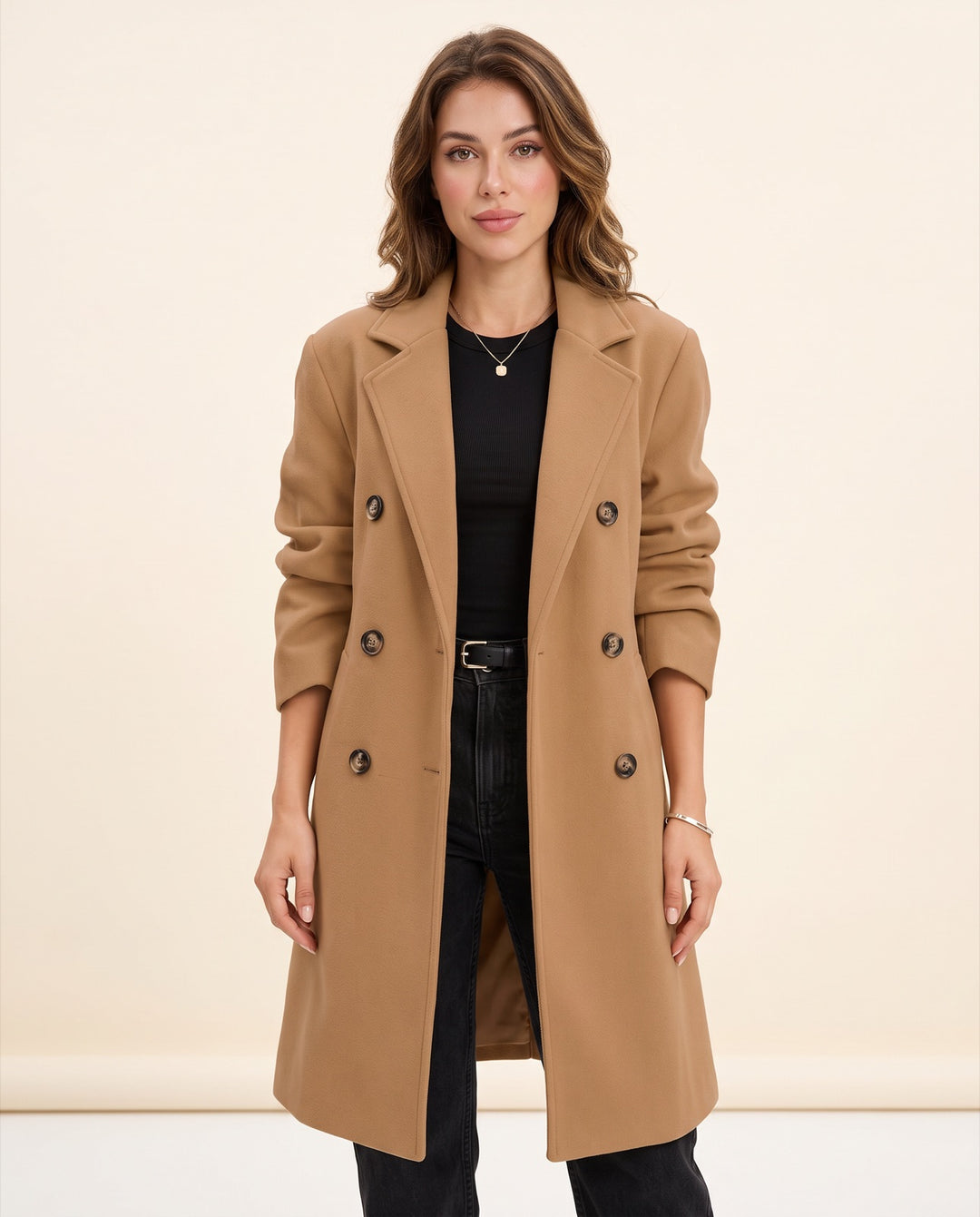 Double-Breasted Lapel Coat