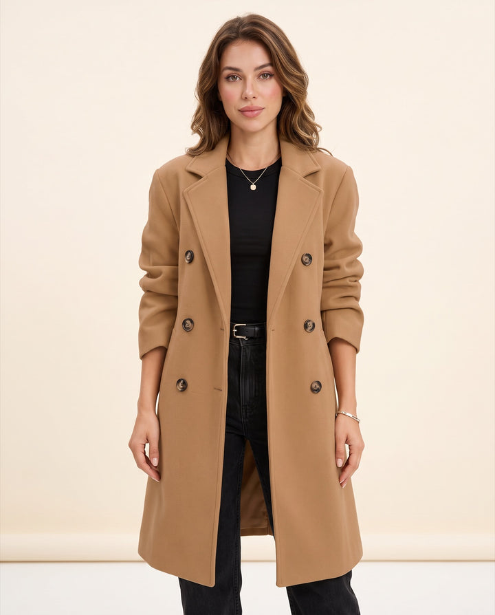 Double-Breasted Lapel Coat