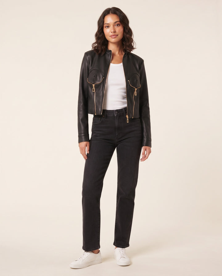 Cropped Moto Jacket