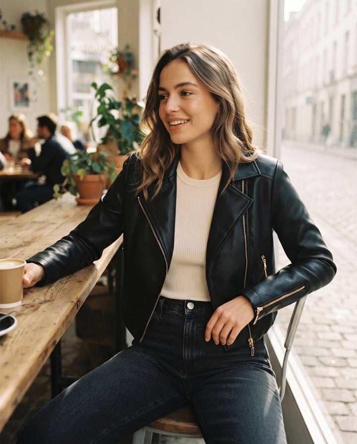 Cropped Moto Jacket
