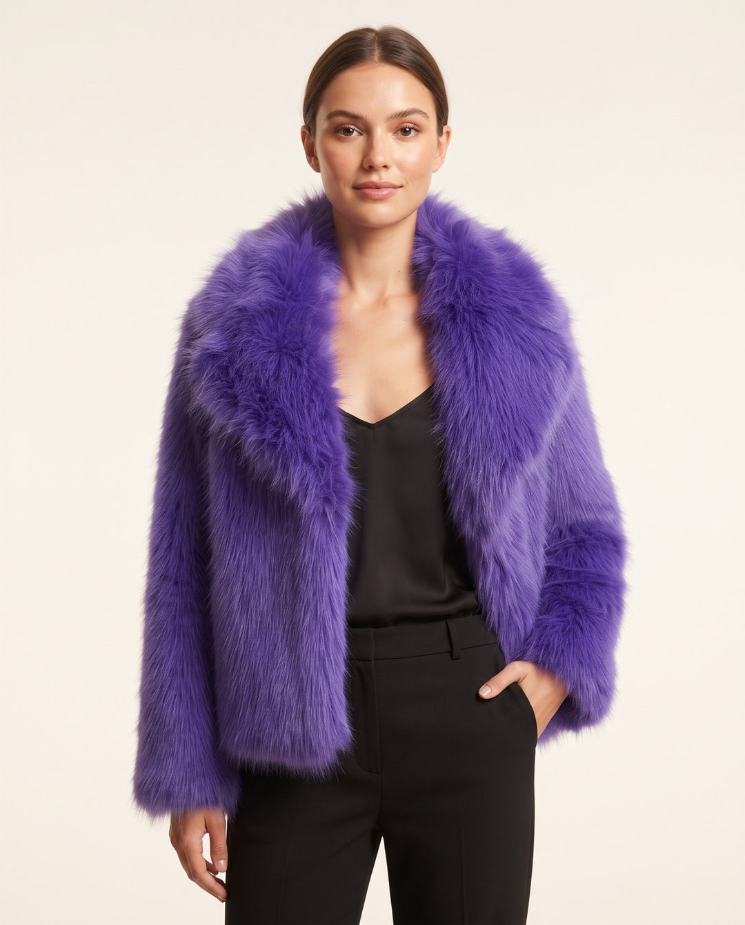 Cropped Faux Fur Jacket