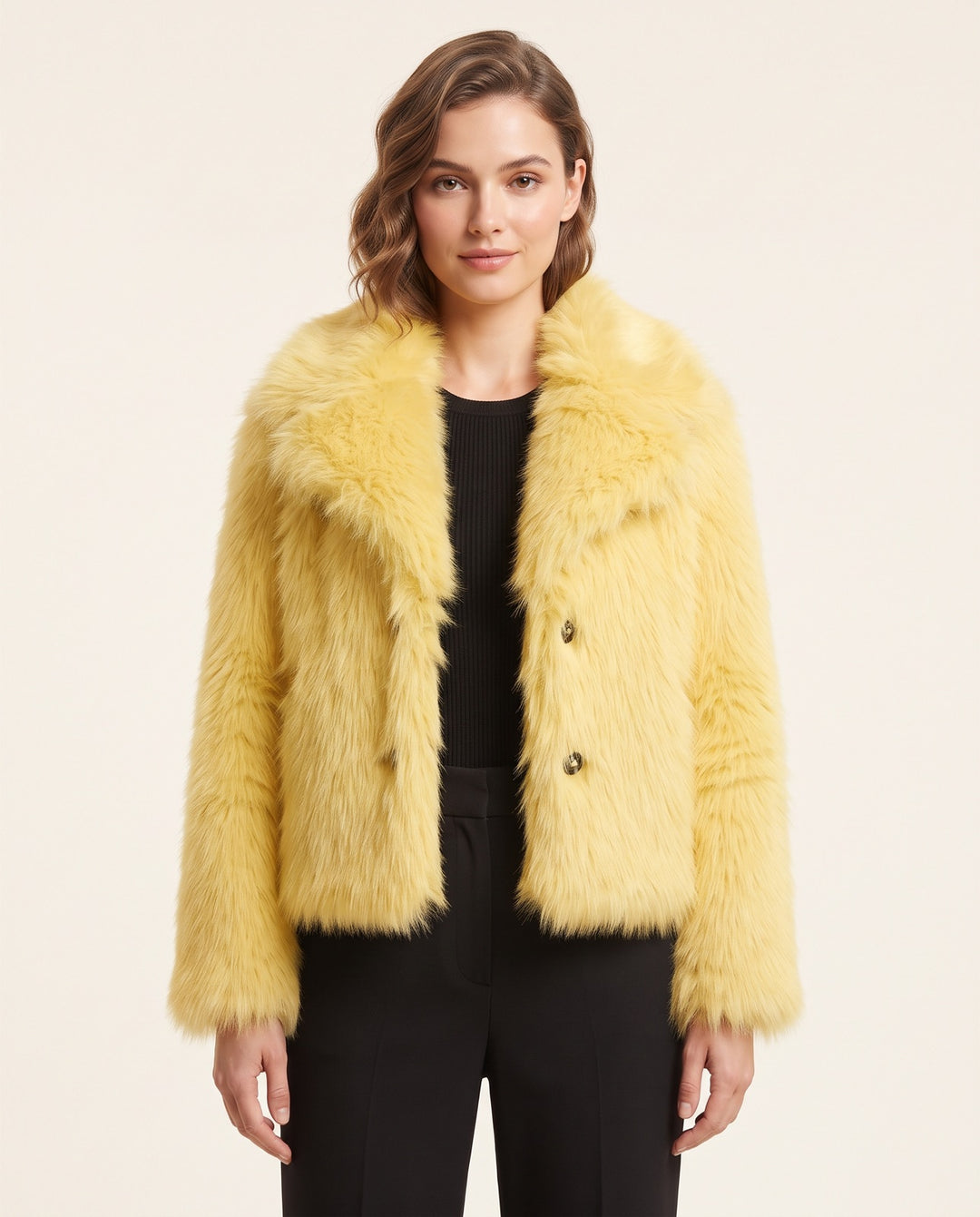Cropped Faux Fur Jacket
