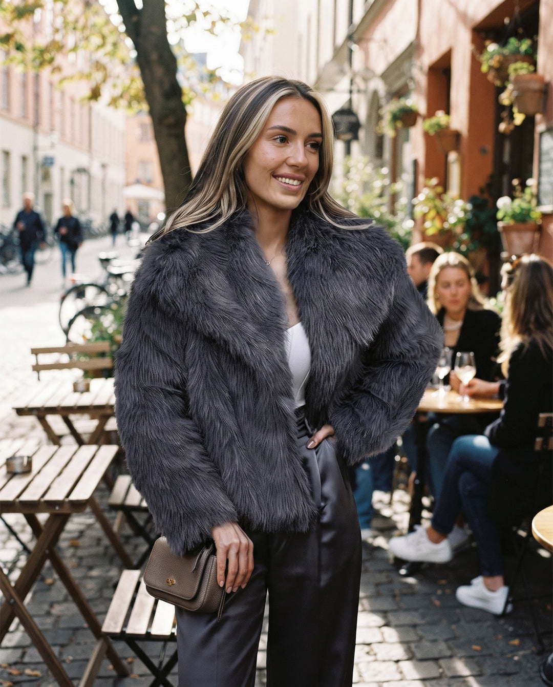 Cropped Faux Fur Jacket