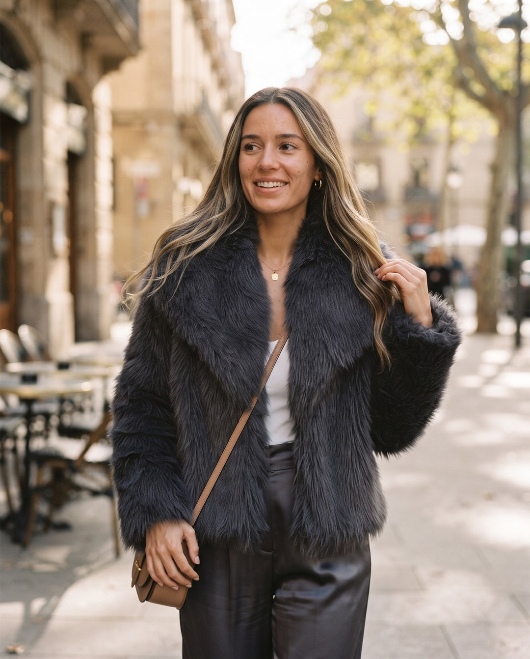 Cropped Faux Fur Jacket