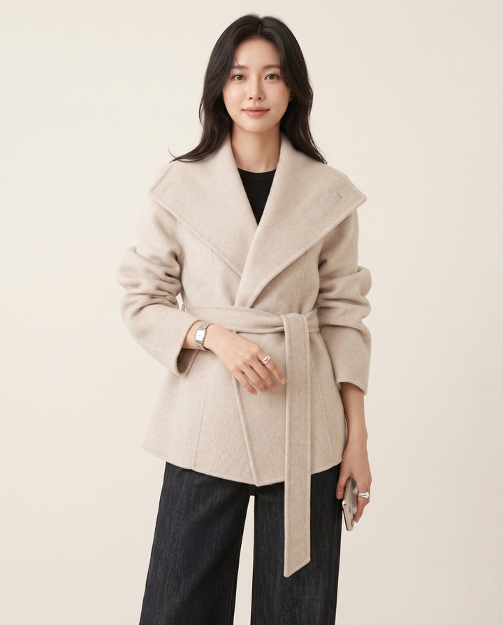 Stand-Collar Wool Coat