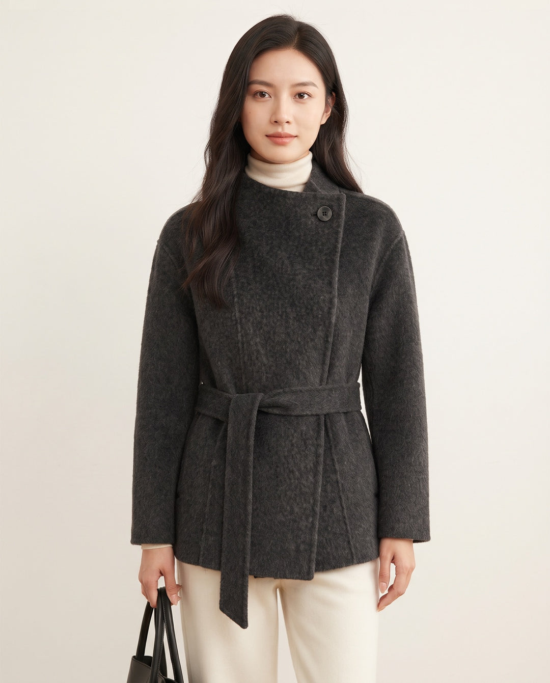 Stand-Collar Wool Coat