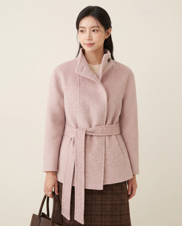 Stand-Collar Wool Coat