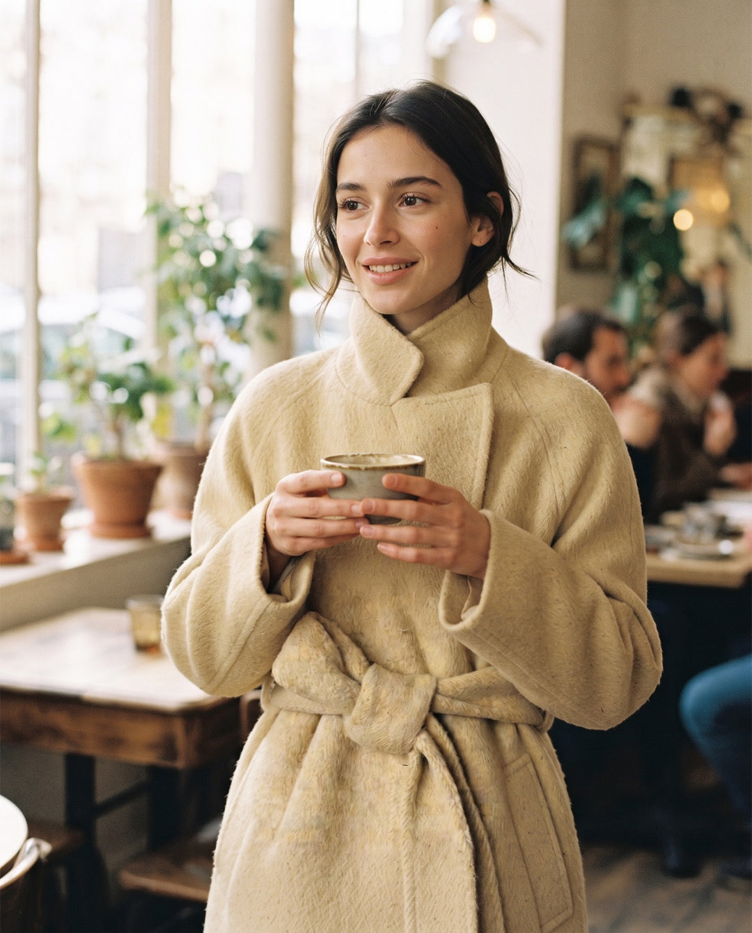 Stand-Collar Wool Coat