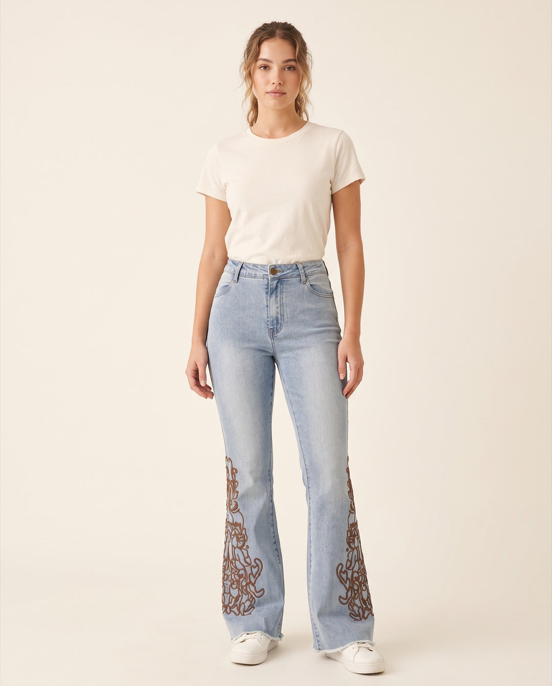 Embroidered Flare Jeans