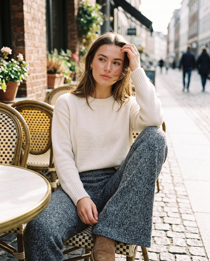 Knit Bell-Bottom Pants