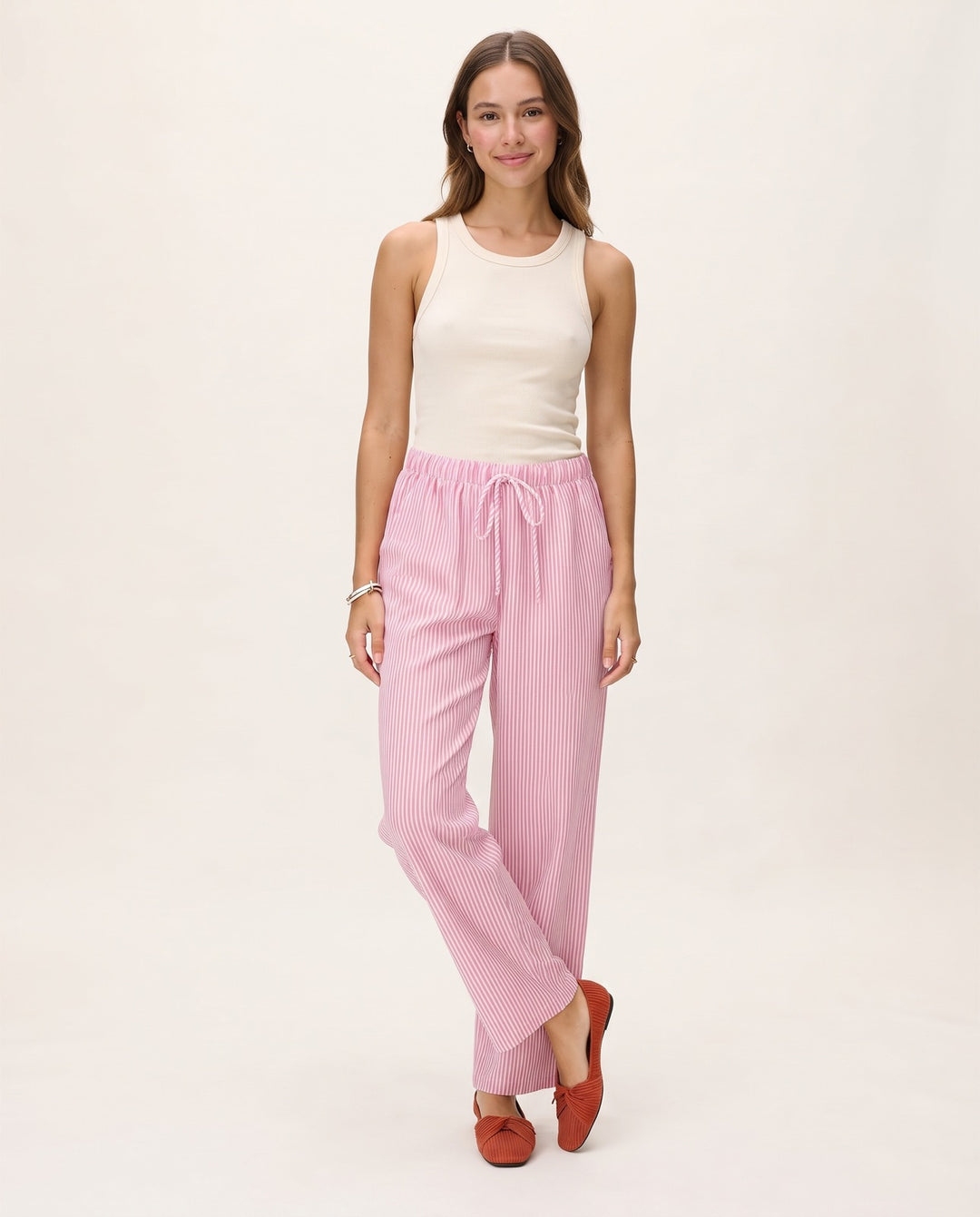 Striped Straight Trousers