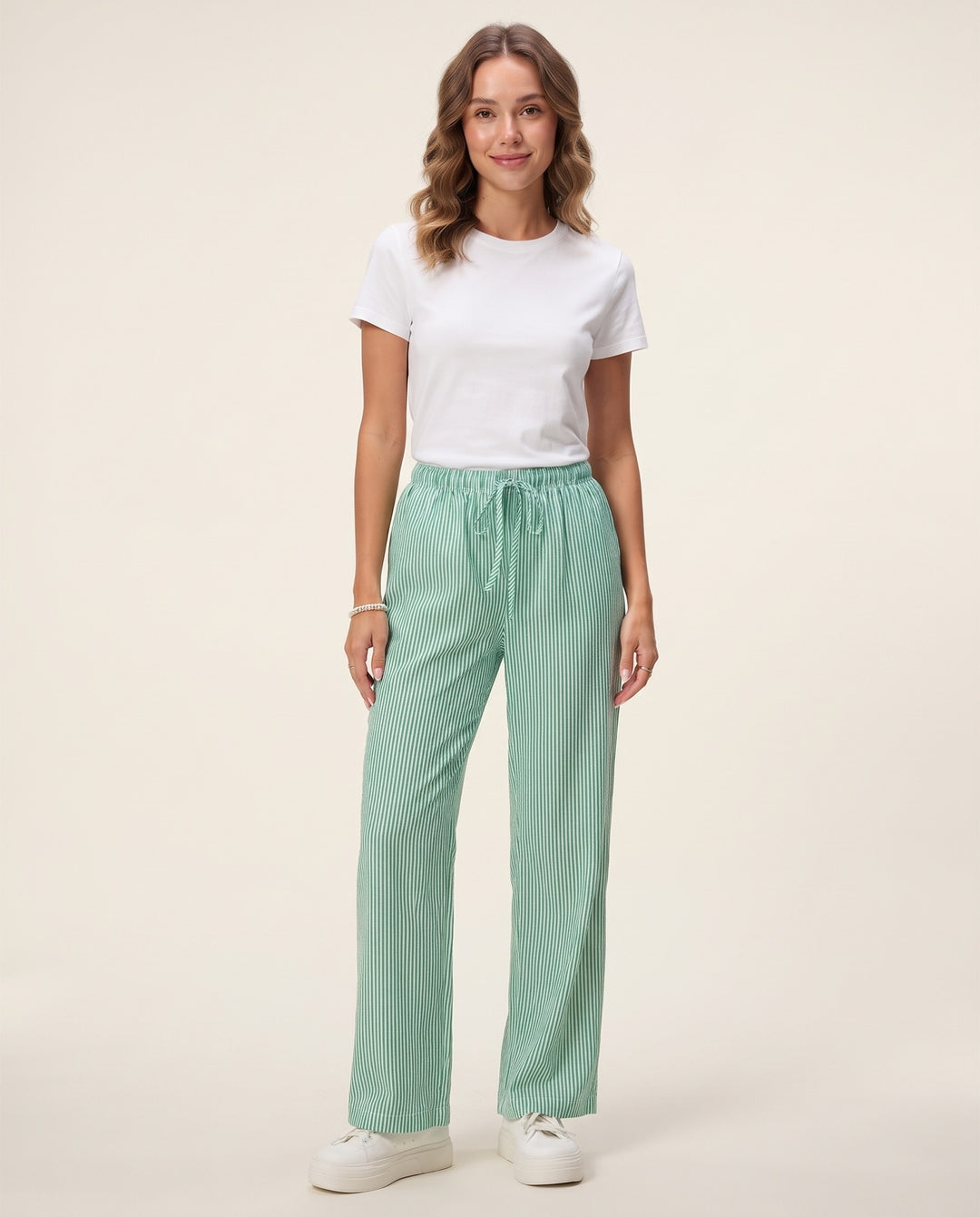 Striped Straight Trousers