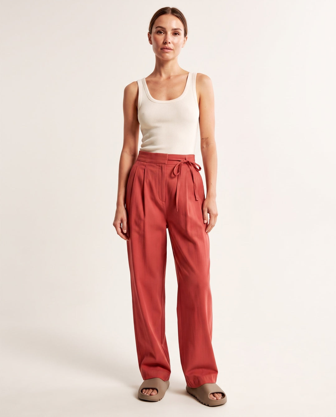 High-Waist Drawstring Trousers
