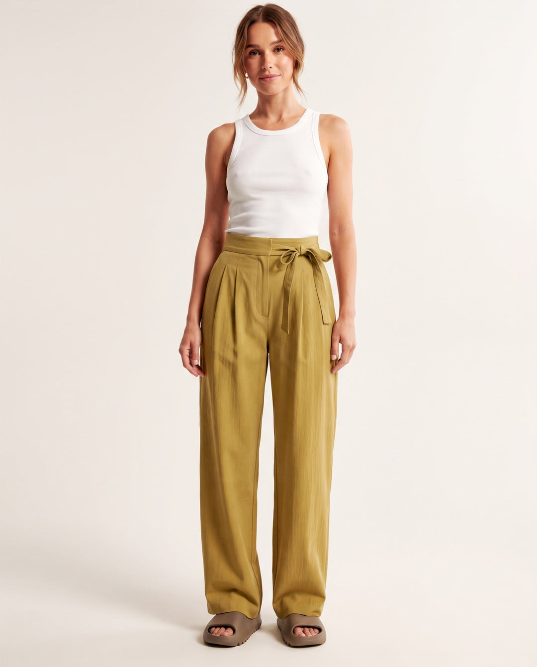High-Waist Drawstring Trousers