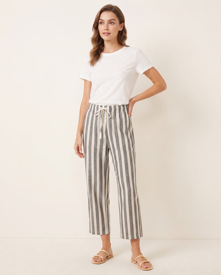 Striped Cropped Trousers