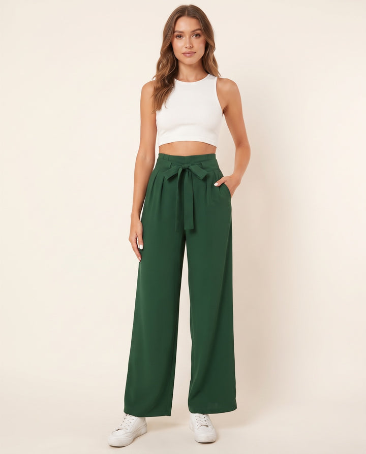 Woven Wide-Leg Trousers