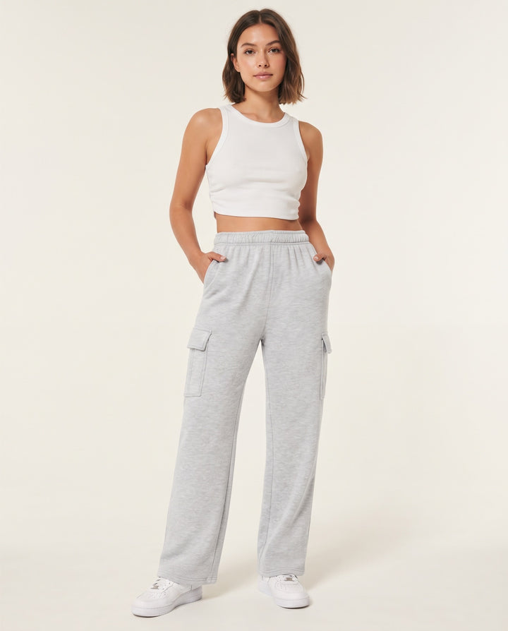 Straight-Leg Cargo Sweatpants