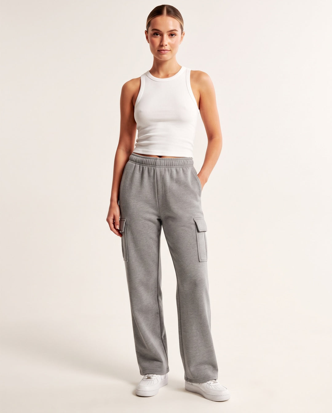 Straight-Leg Cargo Sweatpants